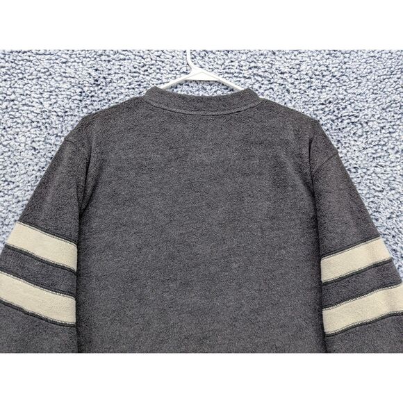 Vintage Lands End Fleece Sweatshirt Size XL V Neck Pullover 90s Y2K Outdoor Gray - Picture 6 of 11